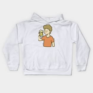 Dringking Beer Design Kids Hoodie